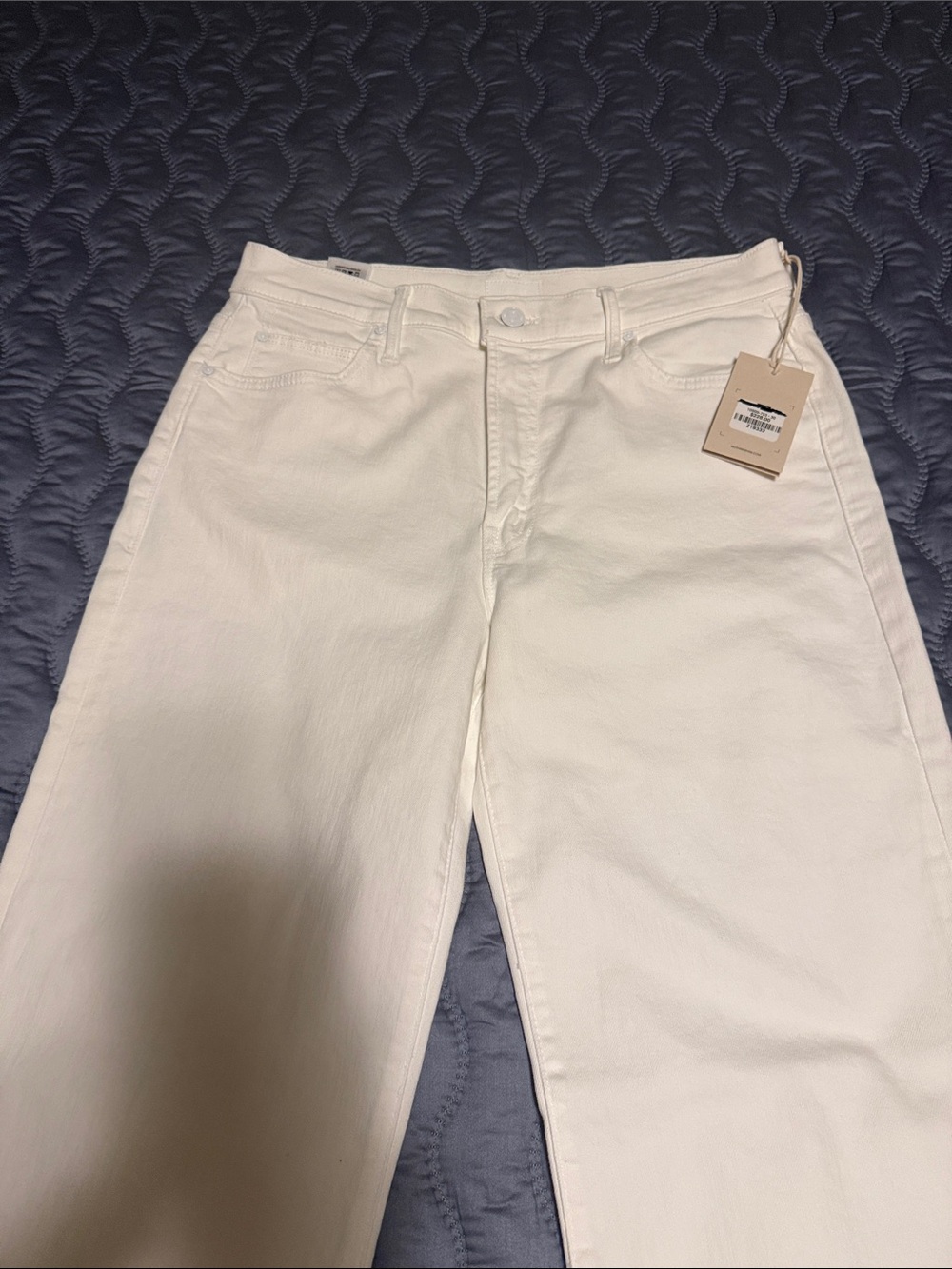 MOTHER White Denim Jeans with Branded Hang Tag